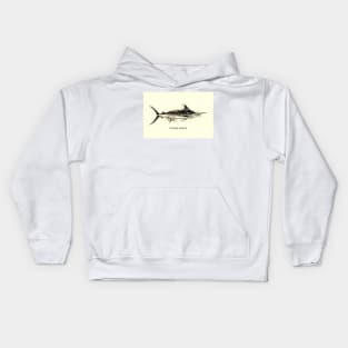 Striped Marlin Vintage Art for the Ocean Lovers and Extreme Anglers / Gifts for Fisherman Kids Hoodie